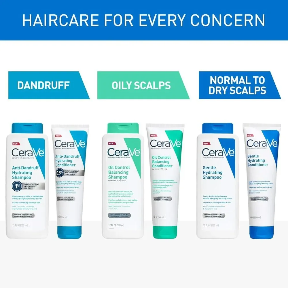 CeraVe Oil Control Shampoo Clarifying Shampoo Hyaluronic Acid Hydration 12oz
